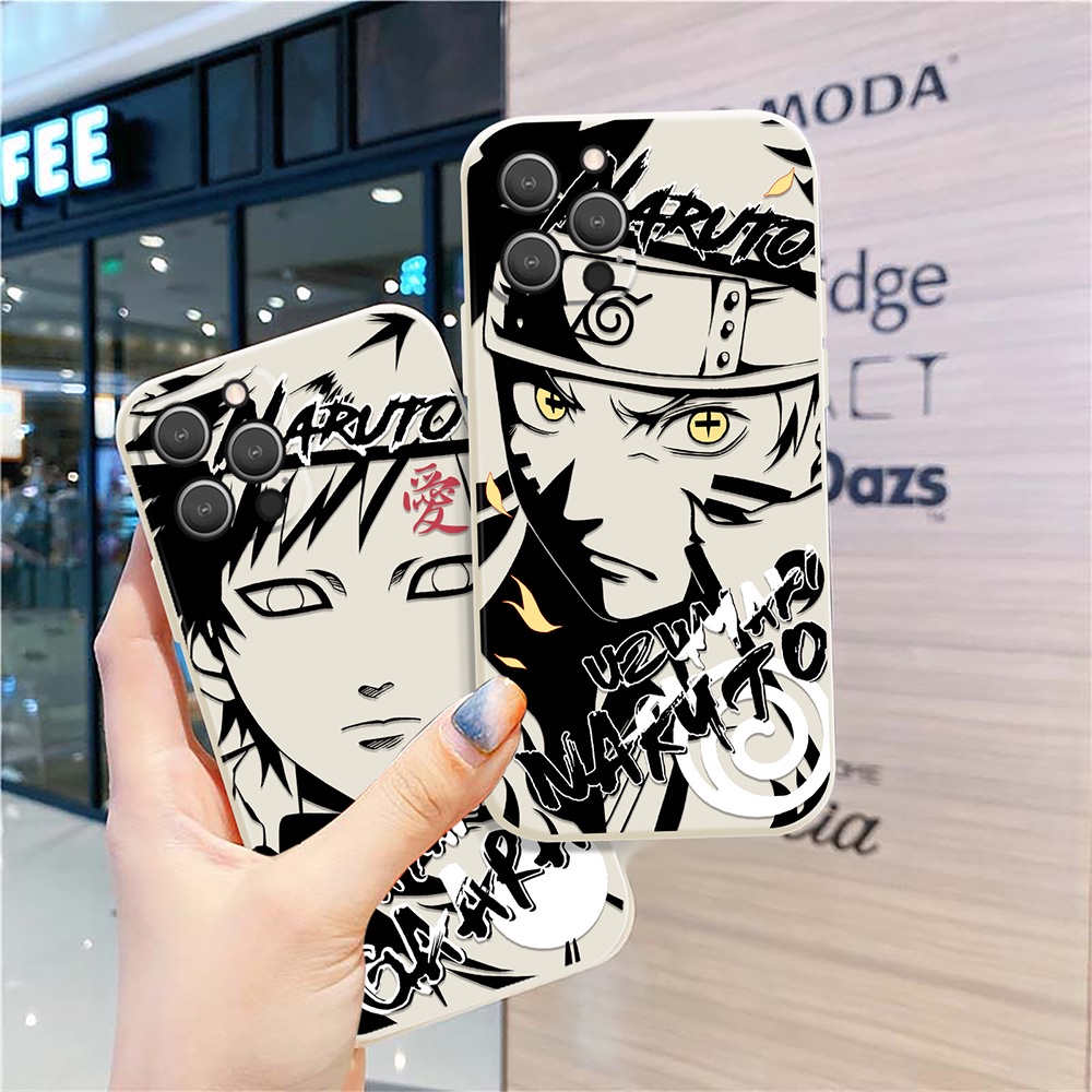 Ốp Điện Thoại Mềm Họa Tiết Naruto Viền Thẳng Cho IPhone 11 13 Pro Max 12 IPhone 7 8 X XS