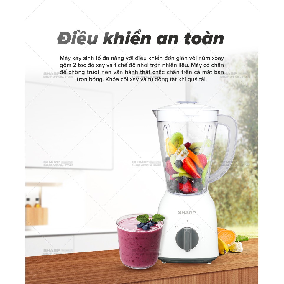 Máy Xay Sinh Tố Sharp EM-S154PV-WH 1.5L