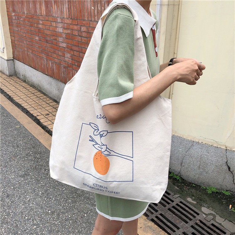 Túi vải tote đeo chéo thời trang giá rẻ trơn TX