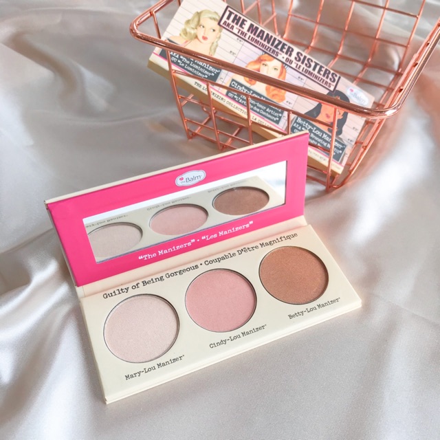 Bảng tạo khối, highlighter , phấn má The Manizer Síter của The Balm