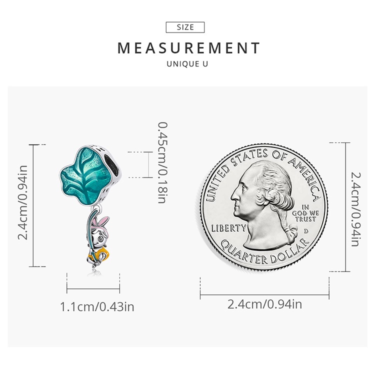 Mặt phụ kiện BAMOER SCC2114 bạc 925 thiết kế hoạt hình tự làm trang sức thời trang