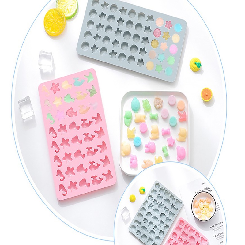 {FCC} Silicone Gummy Chocolate Cookie Baking Ice Cube Tray Cake Candy Jelly Mould{yancrane3.vn}