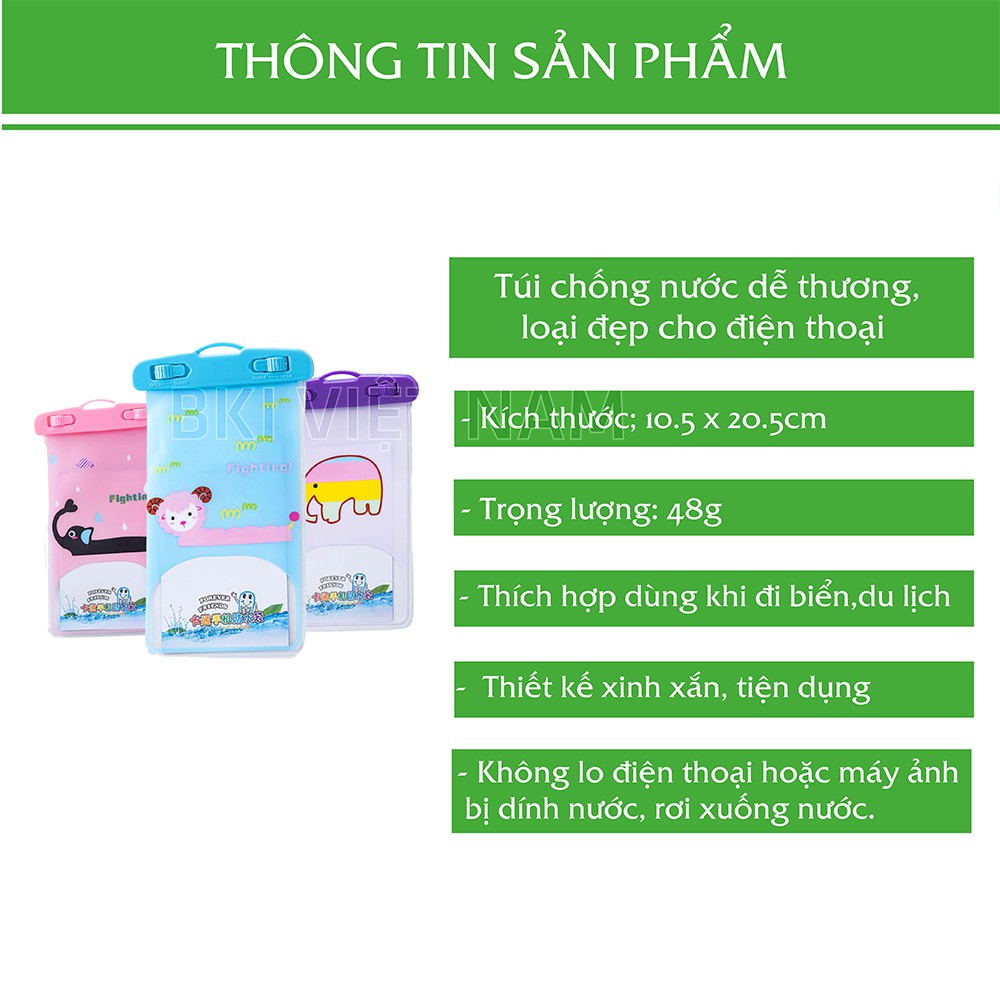 Túi đựng điện thoại chống nước đi mưa, đi biển siêu dễ thương có dây đeo