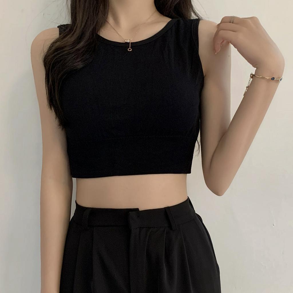 Áo Lót Thể Thao Hai Dây Với Thiết Kế Trơn Màu Đơn Giản