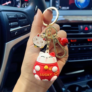 Móc Khoá Mèo Thần Tài ❤️ Phụ Kiện Trang Trí Xe Hơi Chính Hãng