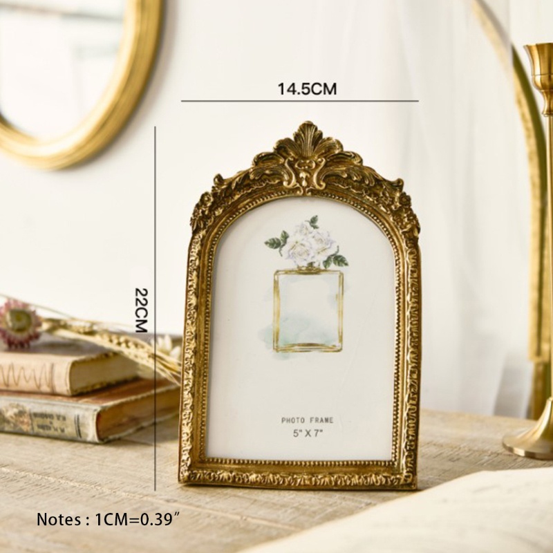 Khung Ảnh Để Bàn AOTO Bằng Resin Màu Vàng Kim Cổ Điển