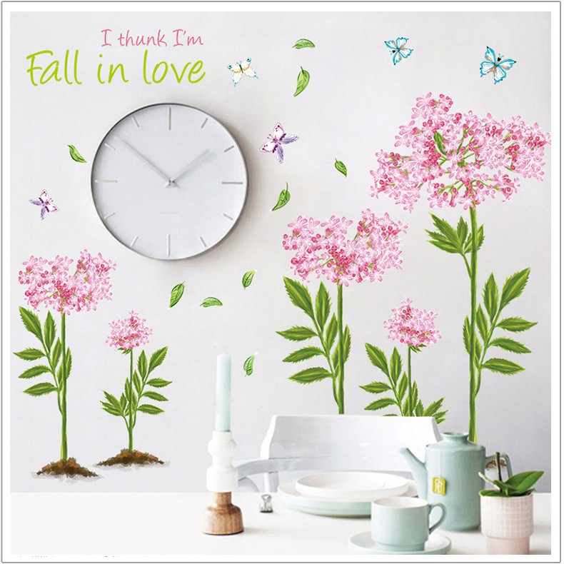 Decal dán tường Hoa mùa xuân lãng mạn dán phòng cưới phòng ngủ AmyShop DH096 ( 92 x 130 cm)