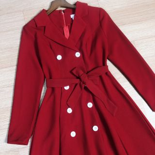 Váy đỏ cổ vest 0.2