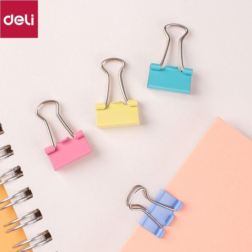 Kẹp bướm màu 15mm Deli - 60 chiếc/hộp - E8556A [Deli]