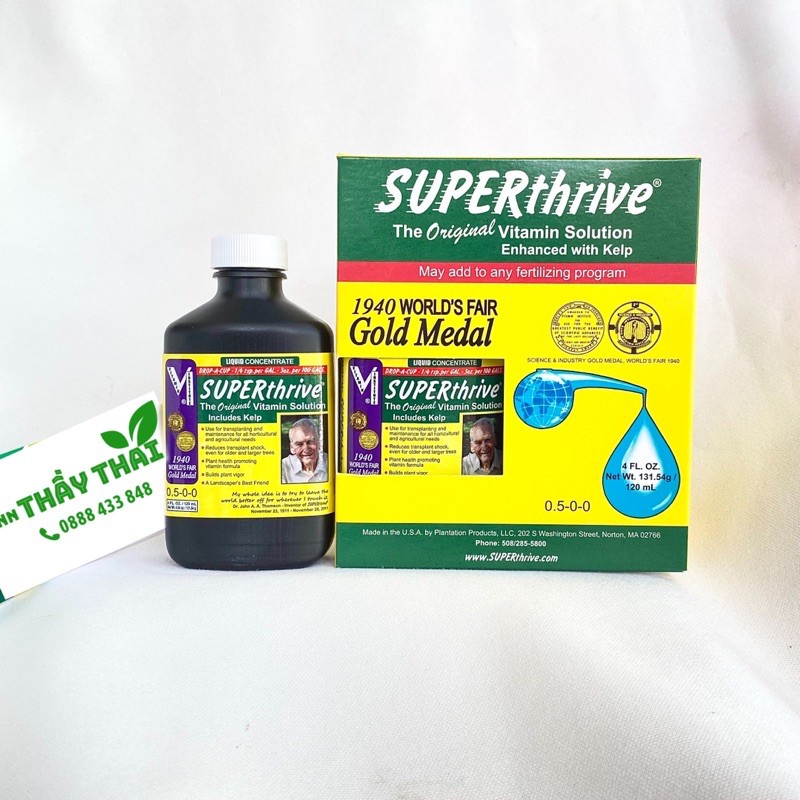 Superthrive 120ml, phân bón siêu tăng trưởng hoa lan,cây ăn trái,cây có múi, Bán chạy toàn cầu 1940