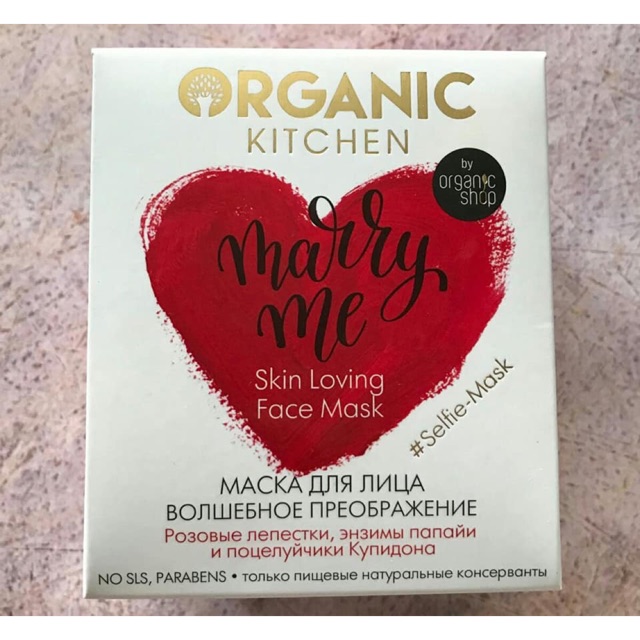 Mặt nạ căng bóng da Organic Kitchen selfie Mask Marry me skin loving face (mask dưỡng da glow)