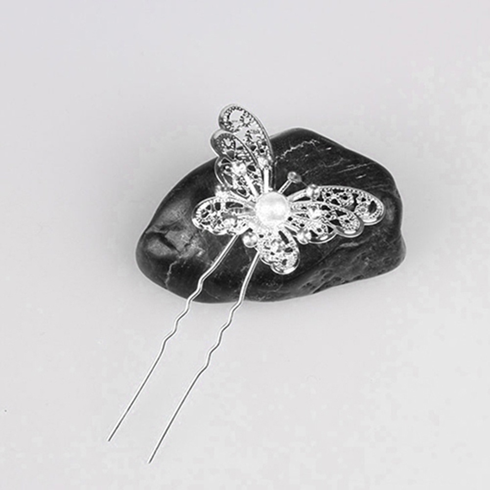 Set 6 Trâm Cài Tóc Chữ U Hình Bướm Dành Cho Cô Dâu