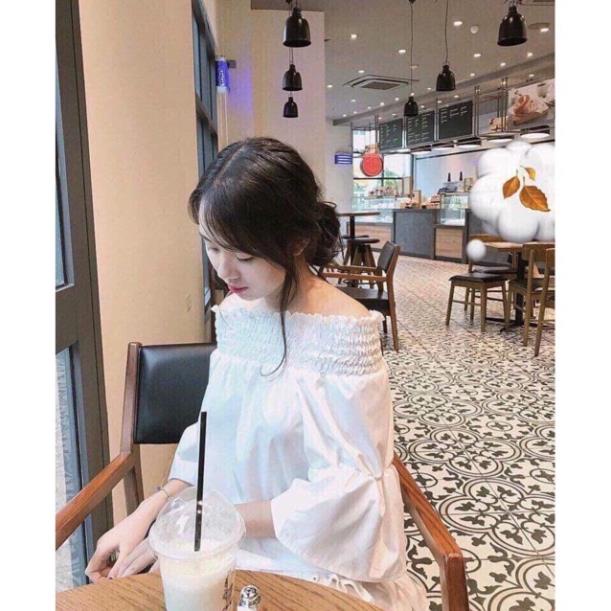 ÁO KIỂU CỘT NƠ GIỮA TRẮNG TINH KHÔI MẶC ĐƯỢC HAI KIỂU B2 [Hàng Siêu Cấp] | BigBuy360 - bigbuy360.vn