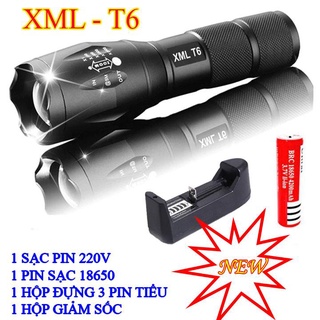 Đèn pin siêu sáng xml-t6, đèn pin police t6, chiếu sáng lên đến 1000m, 5 chế độ sáng, bảo hành uy tín