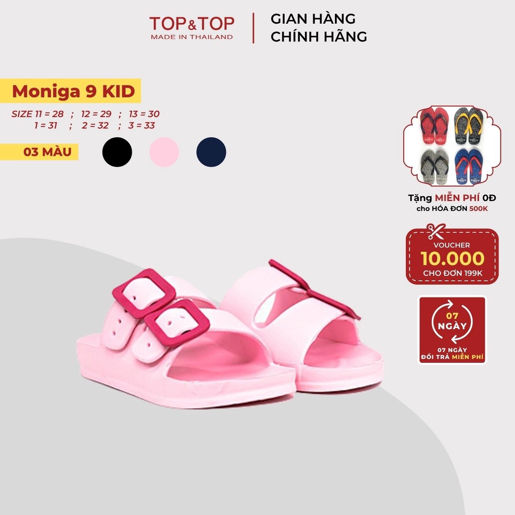 Dép Lê Trẻ Em Quai Ngang Tự Điều Chỉnh Thái Lan Monobo MONIGA 9 KID