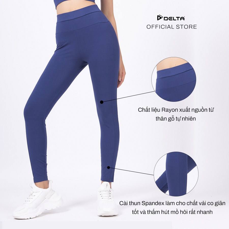 Quần legging nữ DELTA RLE001W chất liệu Visco thoáng mát, co giãn tốt, phù hợp cho hoạt động thể thao