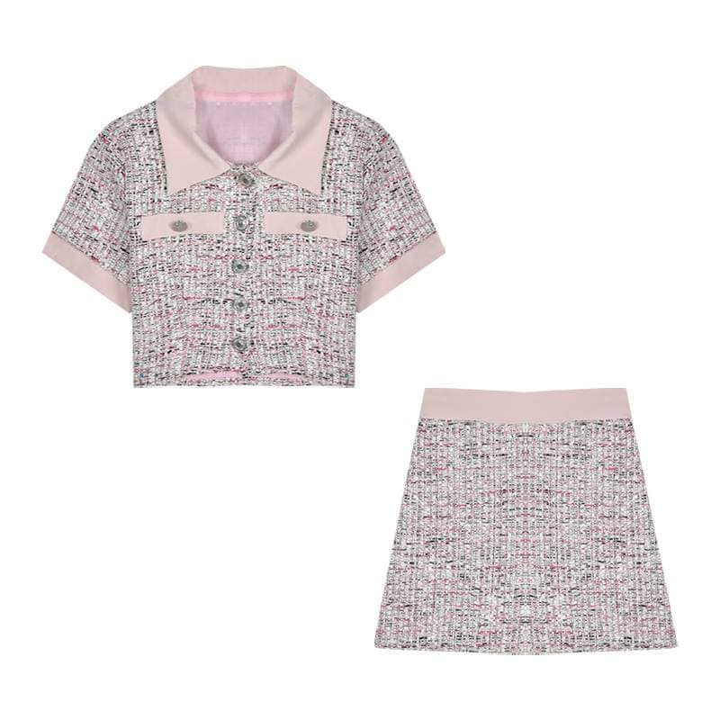 Set váy tweed hot trend Quảng Châu AABG