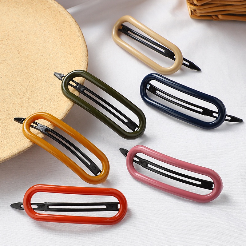 Kẹp Tóc Hình Oval Màu Sắc Ngọt Ngào Phong Cách Hàn Quốc Cho Nữ