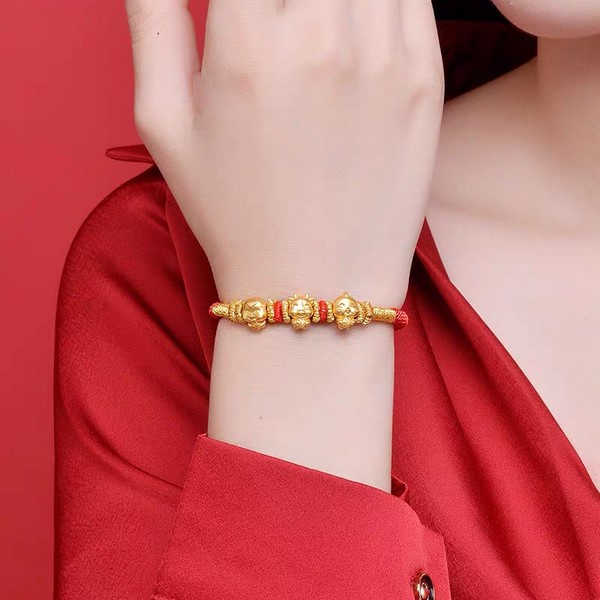 Charm vang 24k Kim ngọ ôm chữ phúc - May mắn - Bình an