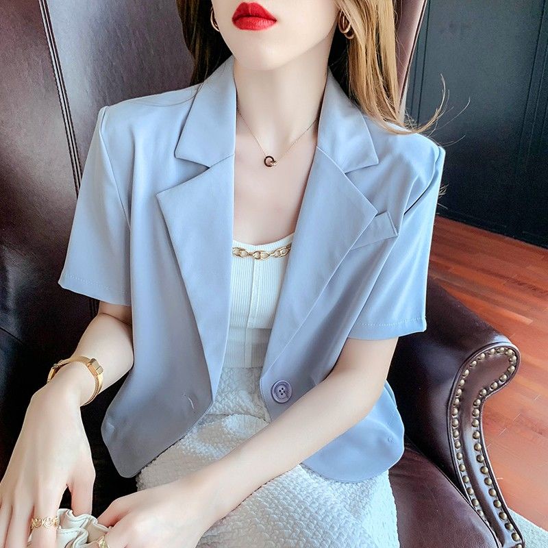 Áo Khoác Vest Ngắn Tay Thời Trang Thanh Lịch Cho Nữ