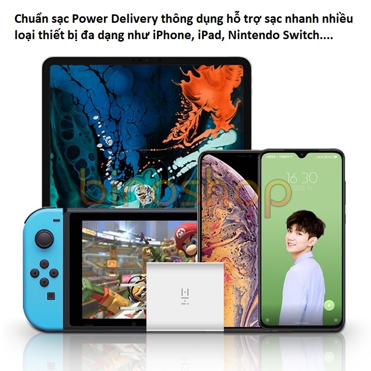 Sạc nhanh XIAOMI ZMI HA711 18W chuẩn MFi, Hỗ trợ iPhone 12 / 11 / SE / 8 / 8P, iPad