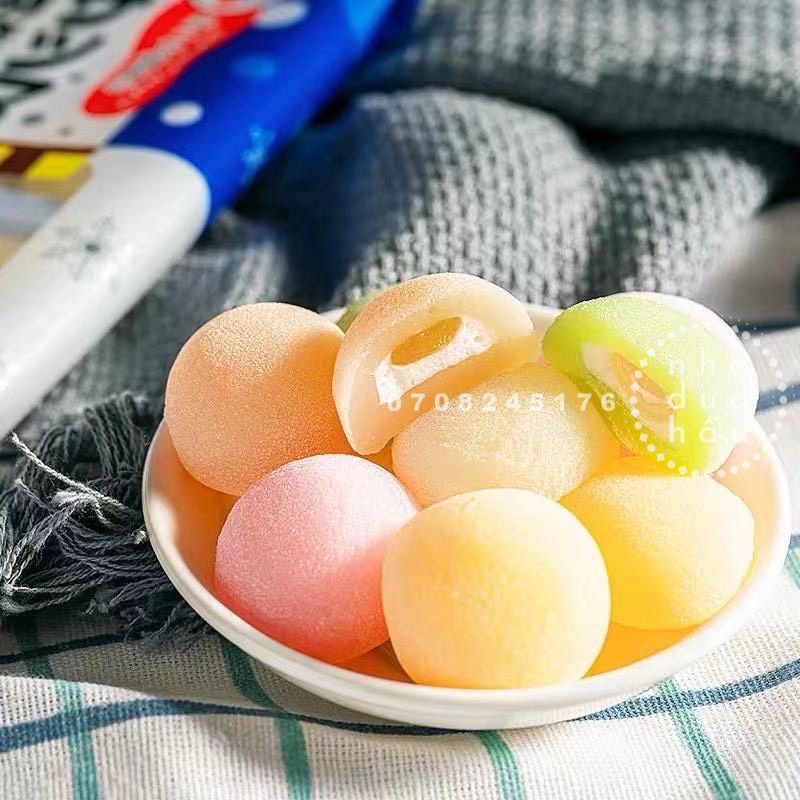 Mochi sữa nhân kem mứt trái cây/ mè đen/ khoai môn mix vị Đài Loan gói 180g gồm 12 cái