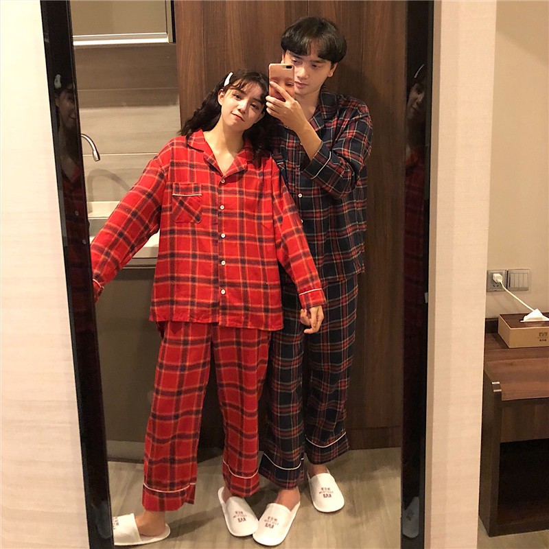 ( ORDER ) Bộ đồ ngủ pyjama đôi caro Ulzzang AK1253