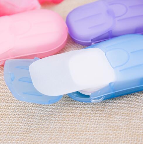 20pcs Disposable Soap Paper Clean Scented Slice Foaming Box /Travel Hand-washing Soap Paper Multifunctional Aroma Sliced Cleaning Paper/ Disposable Hand Washing Soap Sheets for Travel Outdoor