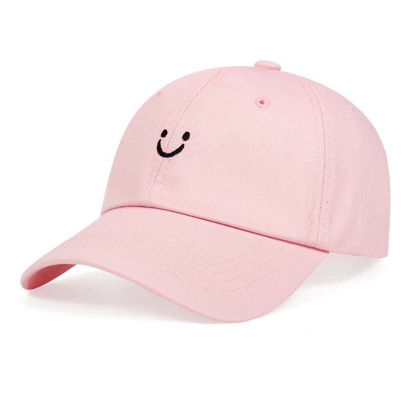 Mũ Lưỡi Trai Cotton Thêu Hình Mặt Cười Thời Trang Unisex