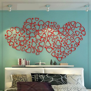 Set 5 hình trái tim 3D trang trí tường bằng gỗ chống nước - HOME DECOR