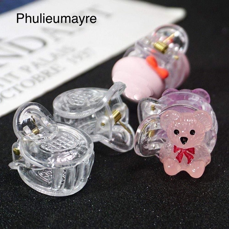 Kẹp Tóc mini Hình Tròn Trong Suốt Dùng Làm Thủ Công DIY Cho Bé Gái