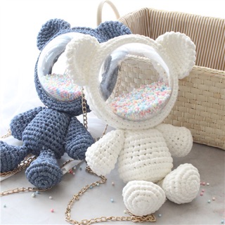 Bộ Kit/DIY - Túi gấu tự đan cho các chàng các nàng khéo tay - CÓ SẴN MÀU 11, 15