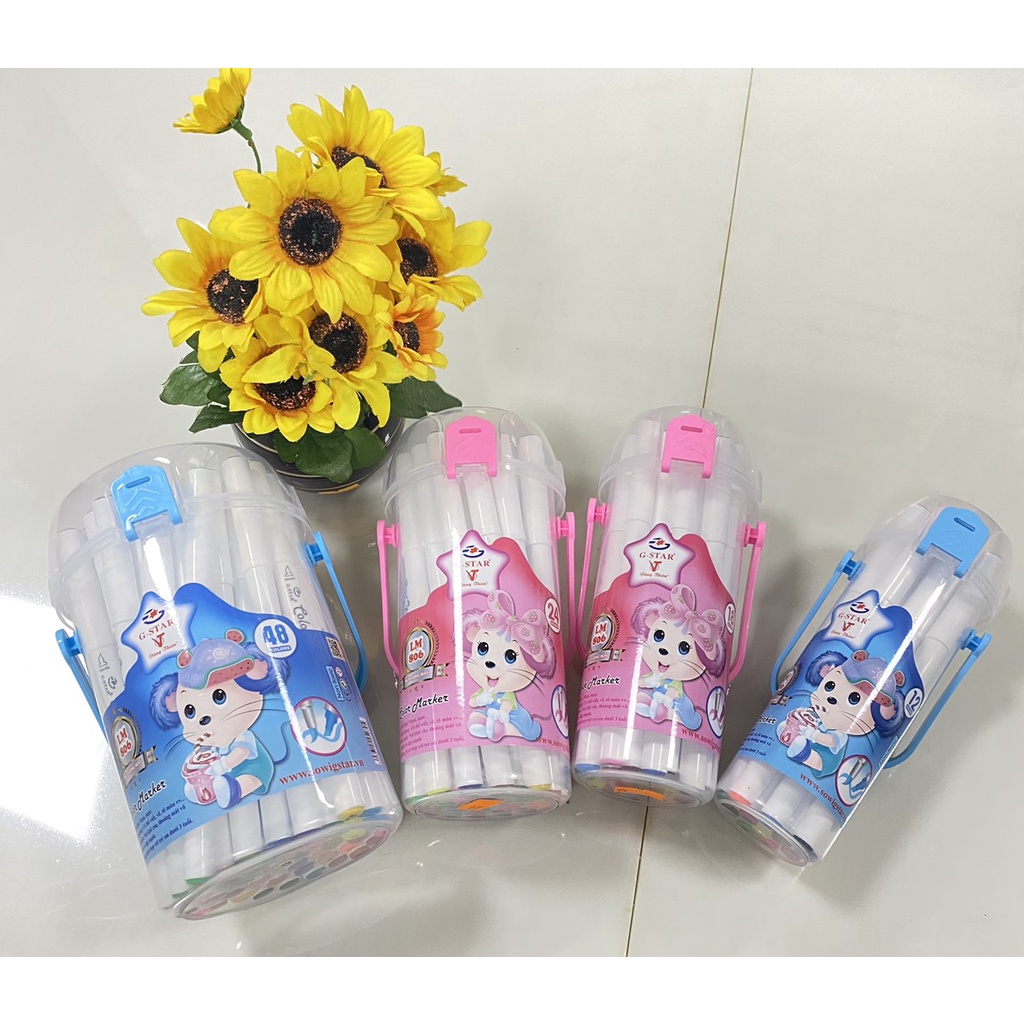 Bộ Bút Lông Dạ Màu Lọ Tròn Gstar 806: 12 - 18 - 24 - 36 - 48 màu