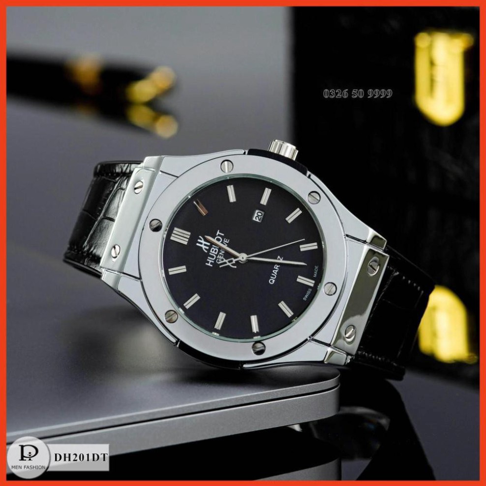 Đồng hồ nam HuBlot-42mm máy pin kim thể thao, tặng vòng bảo hành 12 tháng DH201-Tặng hộp da cao cấp | BigBuy360 - bigbuy360.vn