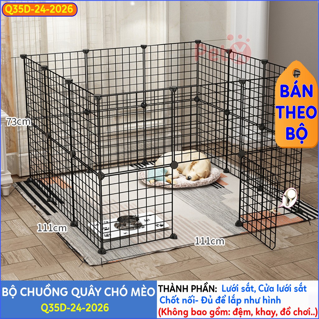 Quây chuồng chó mèo lắp ghép PetX nuôi thú cưng sơn tĩnh điện giá rẻ-10