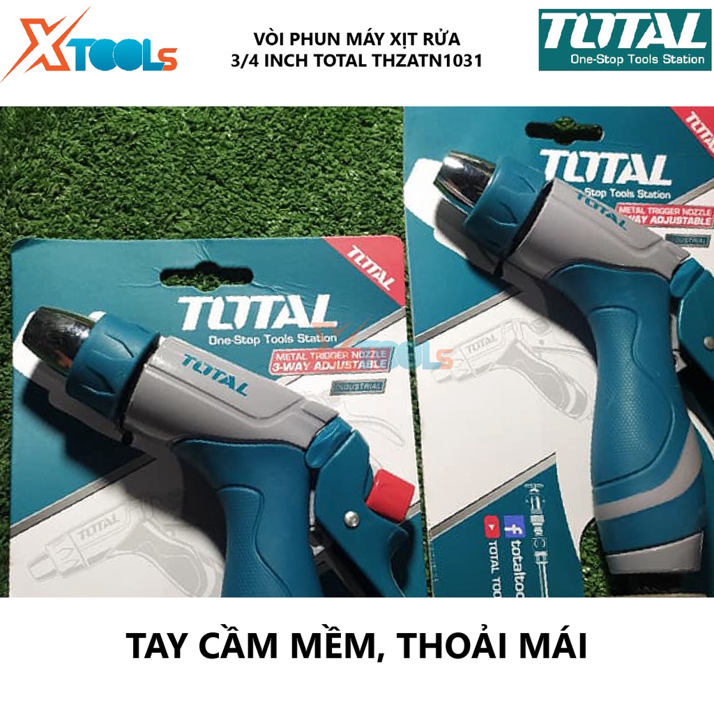 Vòi phun máy xịt rửa TOTAL THZATN1031 vòi xịt phun nước 3 tia Kích thước 15*3.59*17.5cm,Vòi xịt rửa, phun nước [XTOOLs]
