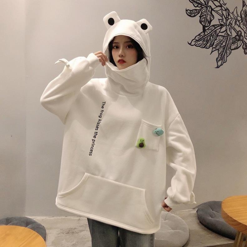 Áo Hoodie Nam và Nữ Tay Dài Có In Hình Con Ếch Thời Trang Cá Tính vyvyshop