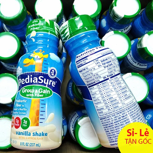 (Đủ vị)Thùng 24 chai Sữa Pediasure nước Vani DHA, Dâu DHA, Fiber 237ml Mỹ Date mới