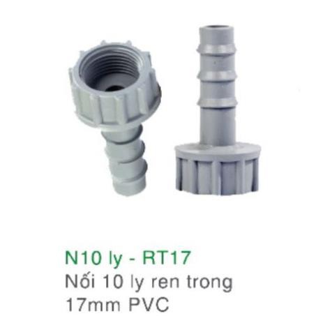NỐI 10LY REN TRONG 17MM PVC (MÀU XÁM) (BỊCH 10 CÁI)