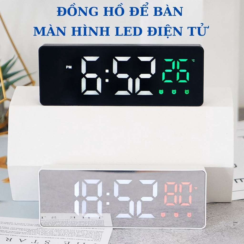 Đồng hồ để bàn điện tử led mini trang trí decor báo thức thông minh DHDB