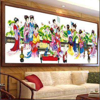 Tranh thêu chữ thập thêu 12 cô tiên mn0129