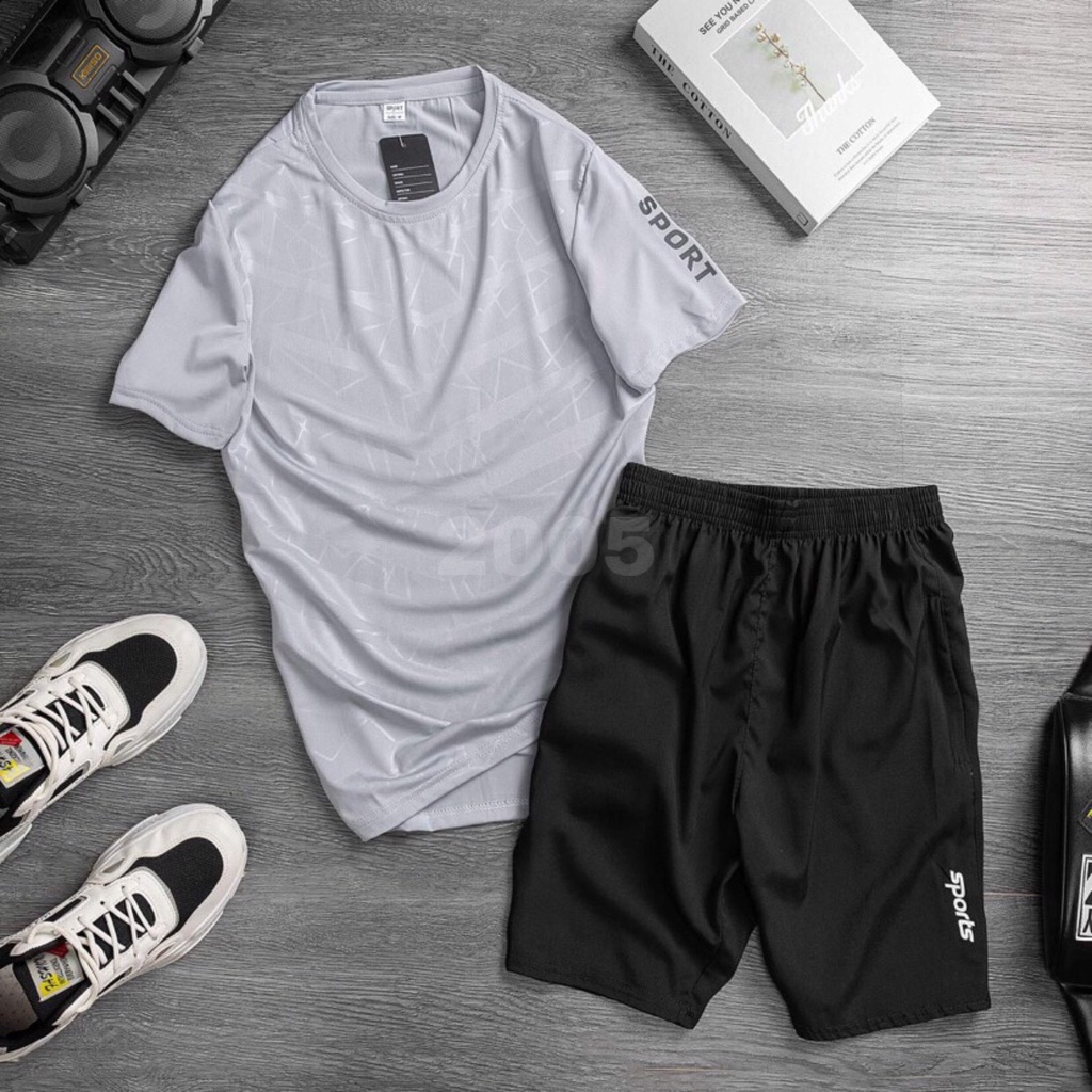 Đồ Bộ Quần Áo Thể Thao Nam Mùa Hè Chất Thun Lạnh Co Giãn 4 Chiều 5 Màu SPORT
