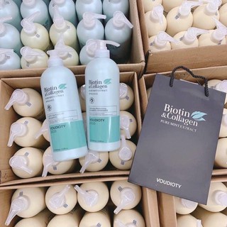 [Chính Hãng] Cặp Gội Xả Biotin & Collagen Voudioty 1000ml