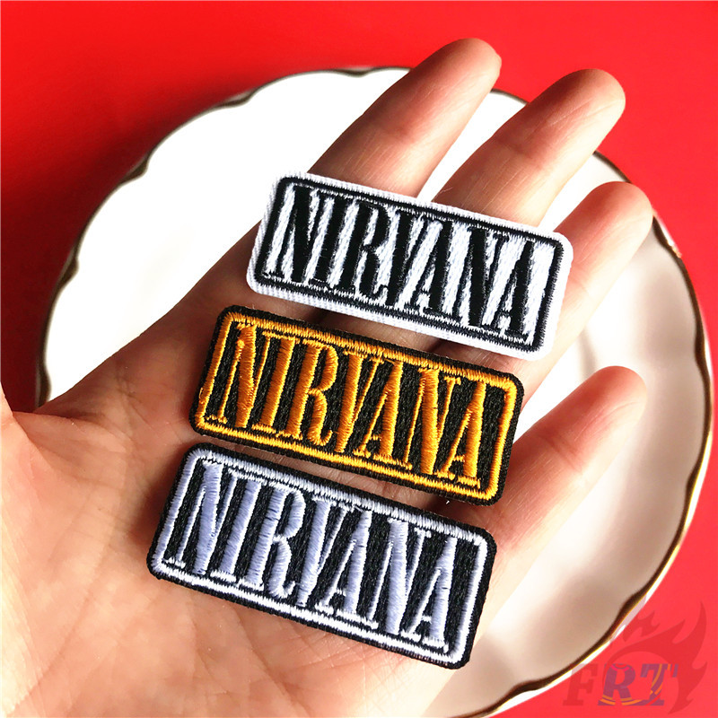 Miếng thêu dùng ủi may lên quần áo chữ Nirvana