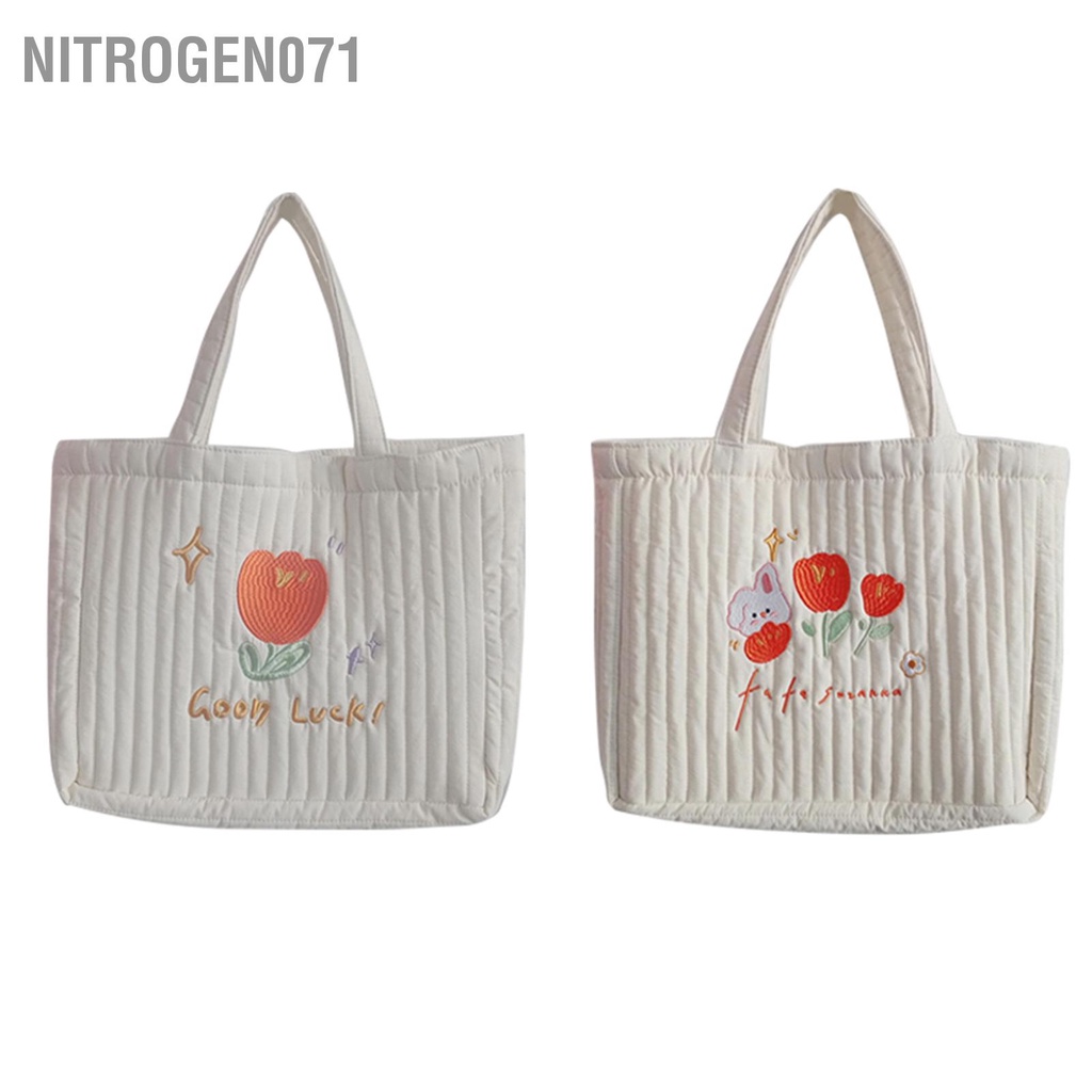 Túi tote vải Túi Canvas Đeo Vai Thêu Họa Tiết Đơn Giản Thời Trang Cho Nữ