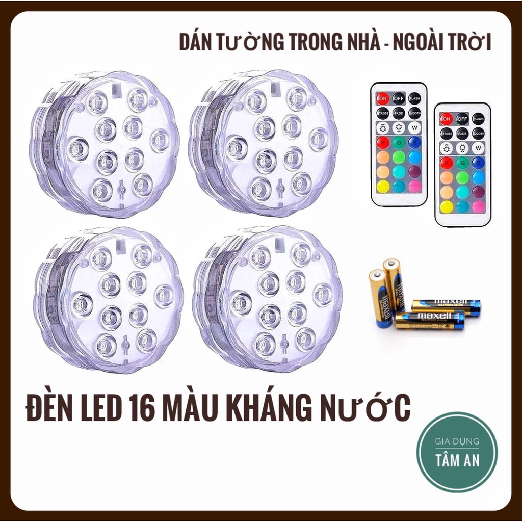 ✅ Đèn LED 16 màu Dán Tường Điều khiển từ xa (DÙNG NGOÀI TRỜI - SÂN VƯỜN - BỂ CÁ)