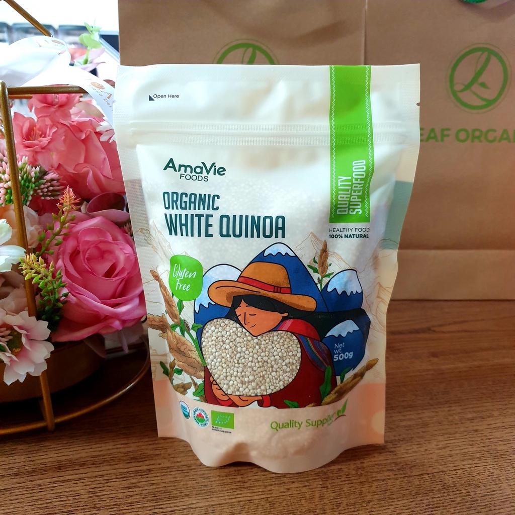 Hạt diêm mạch quinoa trắng hữu cơ Amavie Foods 500g