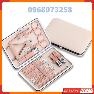 Bộ Dụng Cụ Làm Móng - Bộ Kềm Cắt Móng - Bấm Móng Tay, Móng Chân 18 Món (Kèm Hộp Da Sang Trọng)