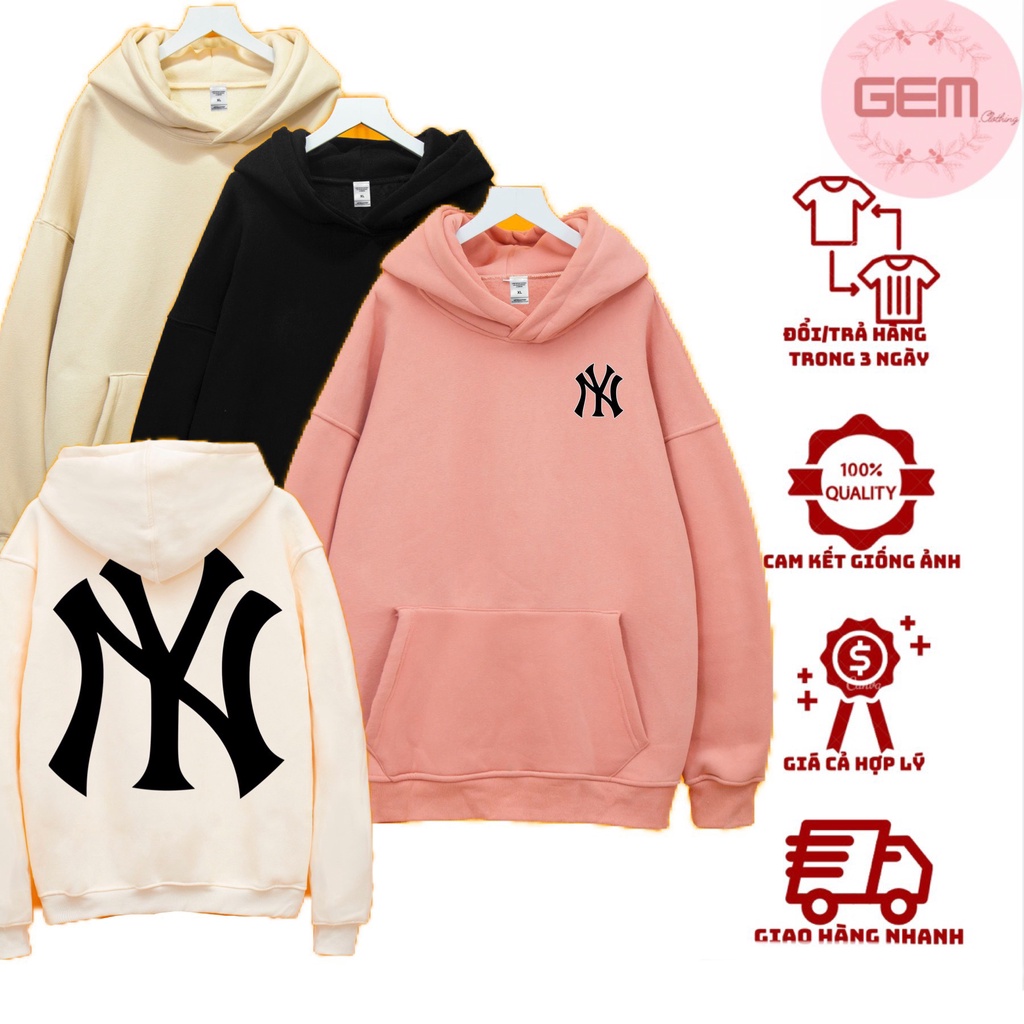 Áo nỉ hoodie CHỮ N ulzzang phong cách Hàn Quốc, Áo nỉ hoodie unisex nam nữ form rộng oversize chất liệu Cotton