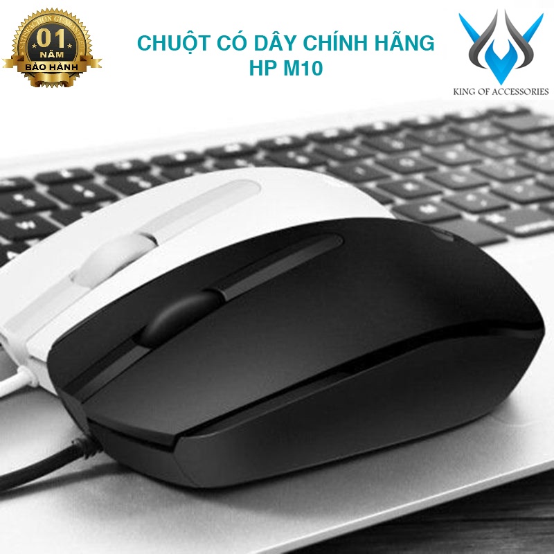 Chuột vi tính HP M10 văn phòng - phù hợp cho cả dùng 2 tay (Đen) phụ kiện 1986